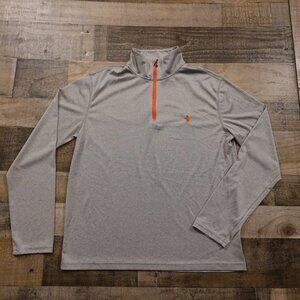 Polo Ralph Lauren Performance Quarter Zip Pullover Men’s Medium Gray Orange
